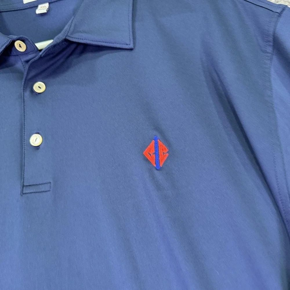 Peter Millar Summer Comfort Polo Shirt Mens 2XL Blue Golf Performance Stretch